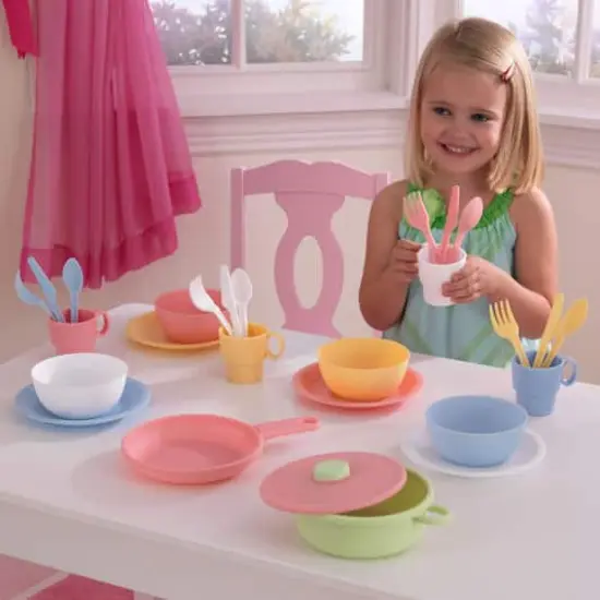 KidKraft 27 Piece Cookware Play Set, Pastel {4}
