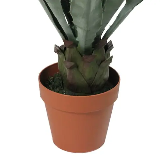 31.5" Potted Artificial Green Agave Americana Succulent {4}
