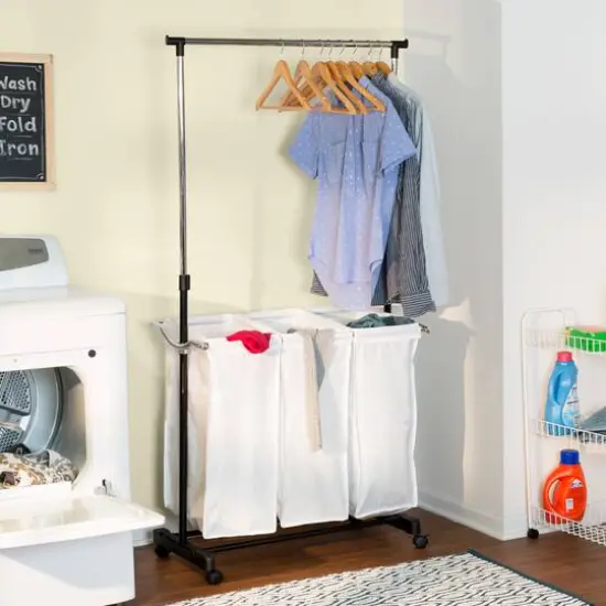 Honey Can Do Adjustable Height Laundry Center with Hanging Bar {4}