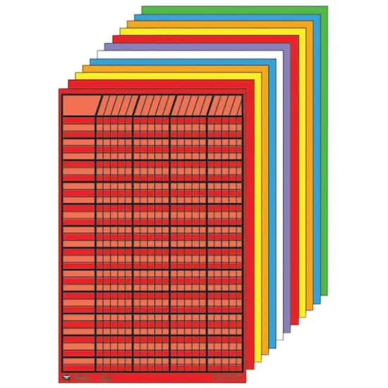 Creative Shapes Etc.&trade; 14" x 22" Small Vertical Incentive Chart Set, Assorted Color, Pack of 12 {1}
