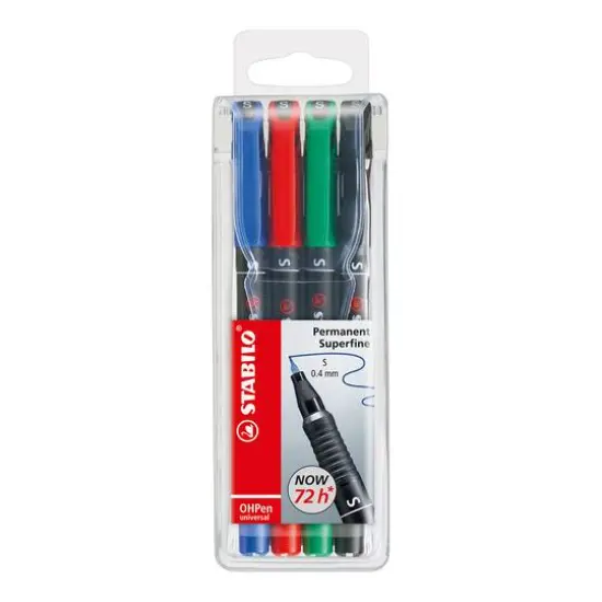 Stabilo&reg; Permanent Superfine OH Pen 4 Color Set {1}