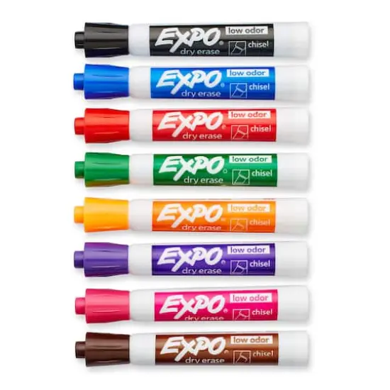Expo&reg; Low Odor Dry Erase Marker, Chisel Tip, Assorted, 8 Set {3}