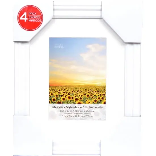 4 Pack Lifestyles 5" x 7" White Frames with Mat by Studio D&eacute;cor&reg; {5}