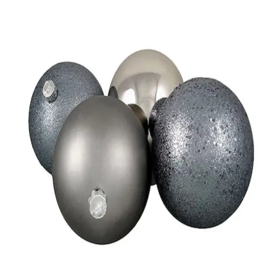4ct Light Gunmetal Gray Shatterproof 4-Finish Ball Ornaments {1}