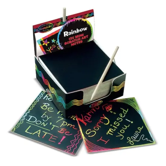Scratch Art&reg; Box of Rainbow Mini Notes, 125 Per Pack, 3 Packs {1}