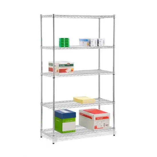 Honey Can Do 5-Tier Storage Shelf, 800 Lbs. Capacity Chrome {3}