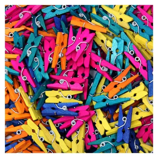 Creativity Street&reg; Bright Hues Wood Crafts Mini Spring Clothespin, Pack of 250 {4}