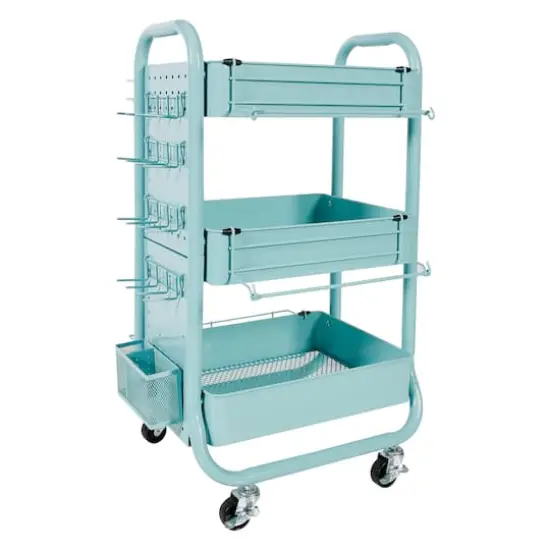 Gramercy Rolling Cart by Simply Tidy&trade; Teal {1}