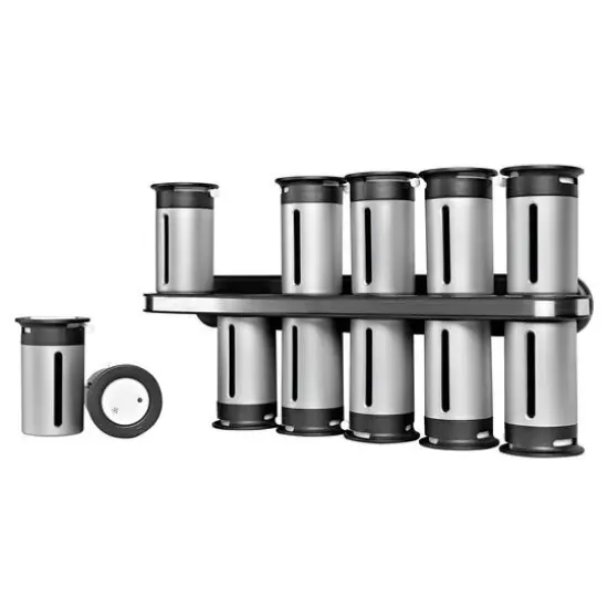 Honey Can Do Zero Gravity&trade; Wall-Mount Magnetic Spice Rack, Silver {3}