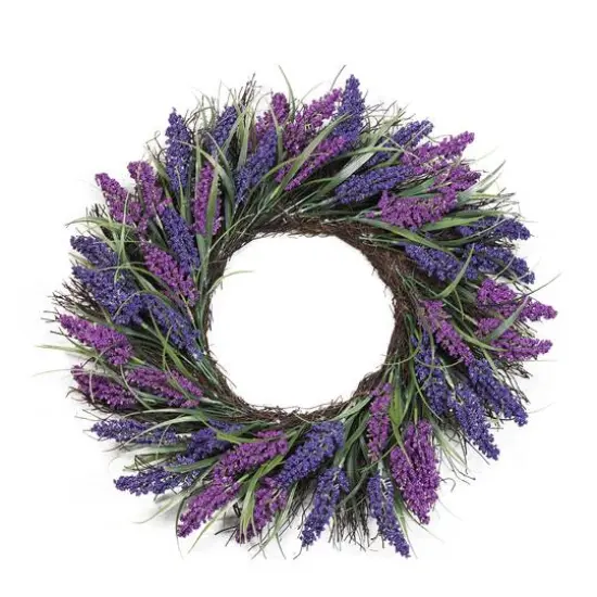 22" Heather Spring Floral Wreath {1}