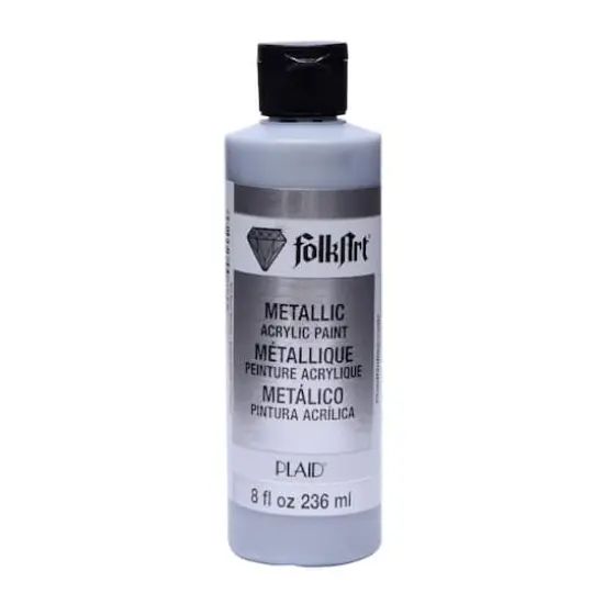 FolkArt&reg; Metallic Acrylic Paint, 8 oz. Silver {1}