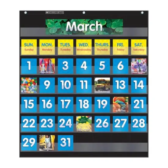 Pocket Chart Monthly Calendar Black {1}
