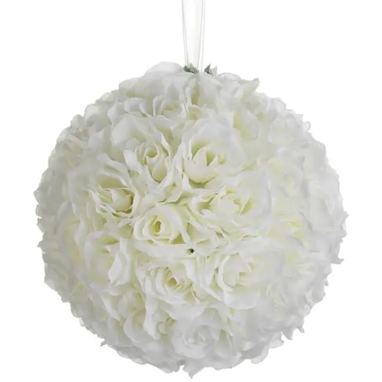 10" Cream Rose Kissing Ball {1}