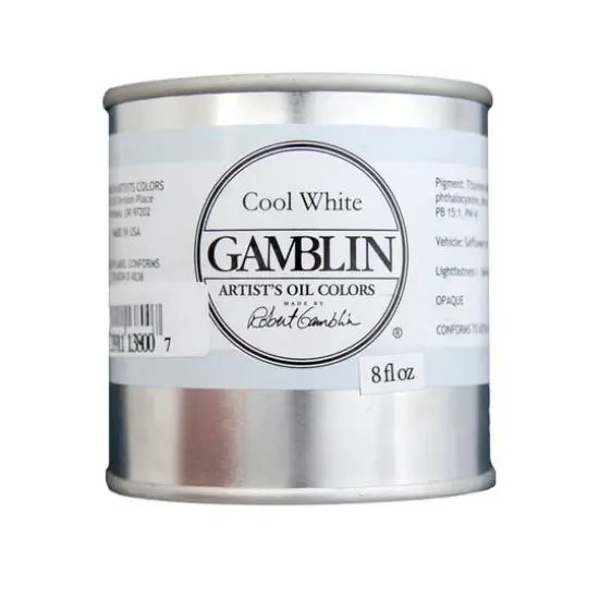Gamblin Artist Grade Oil Color, 8oz. Cool White {1}