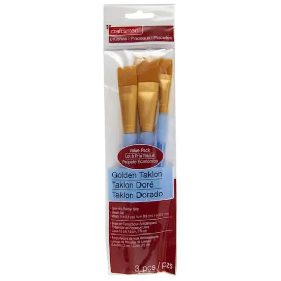 Golden Taklon Wash 3 Pieces Brush Set by Craft Smart&reg; {4}