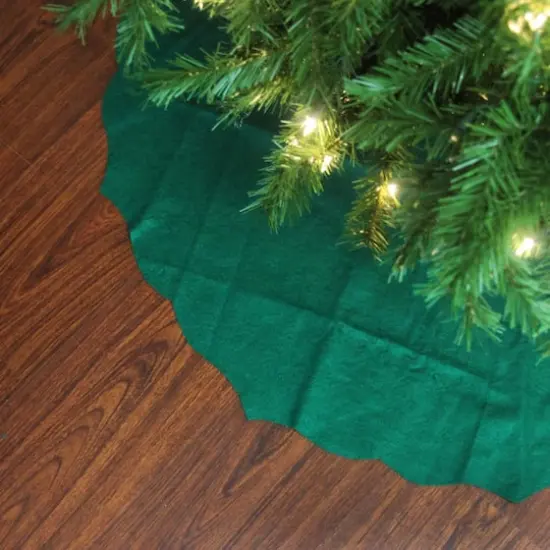 38" Christmas Traditions Green Scalloped Edge Tree Skirt {3}