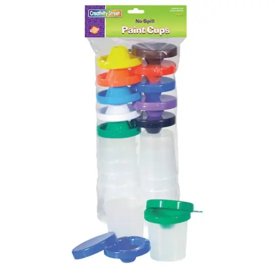 Creativity Street&reg; No-Spill Dual-Lid Paint Cups, Pack of 10 {1}
