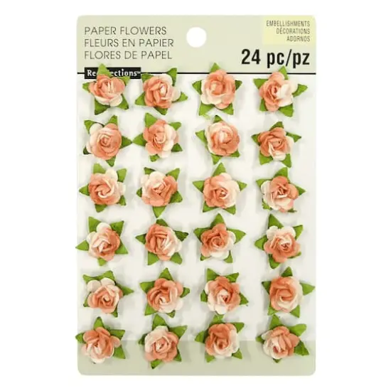 Pink Mini Paper Rose Embellishments By Recollections&trade; {1}
