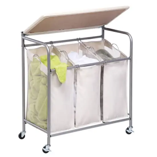 Honey Can Do Rolling Triple Sorter with Ironing Board {3}