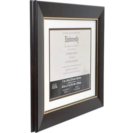 8.5" x 11" Brown & Gold Document Frame with Mat by Studio D&eacute;cor&reg; {5}