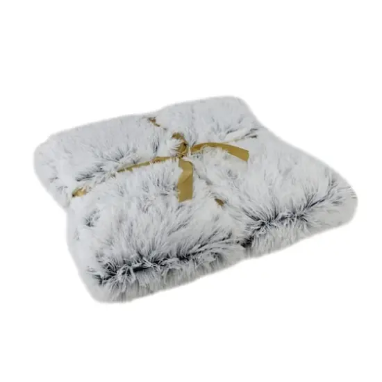 55" x 62" Plush Gray Faux Fur Throw Blanket {4}