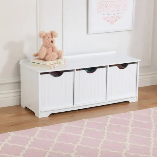 KidKraft Nantucket Storage Bench, White {4}