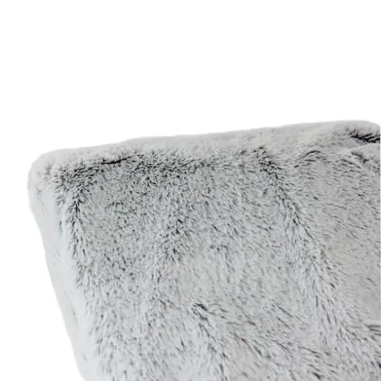 55" x 62" Light Gray Throw Blanket {3}