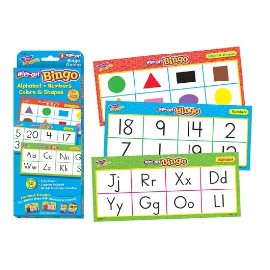 Trend Enterprise Alphabet, Numbers, Colors & Shapes Wipe-Off&reg; Bingo {4}