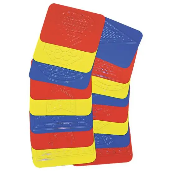 Roylco&reg; Teach Me Shapes: Rubbing Plate Shapes, 16 Pack {1}