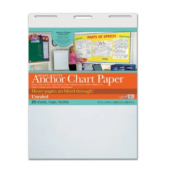 Unruled Heavy Duty Anchor Chart Paper, 27" x 34", 25 Sheets {1}