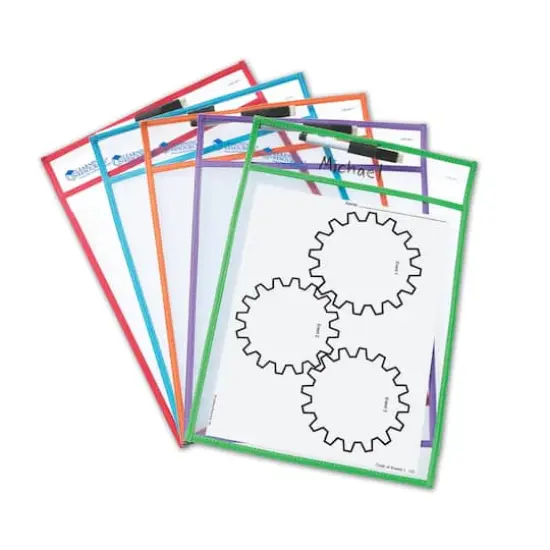 Write & Wipe Pockets, 2 Packs of 5 {4}