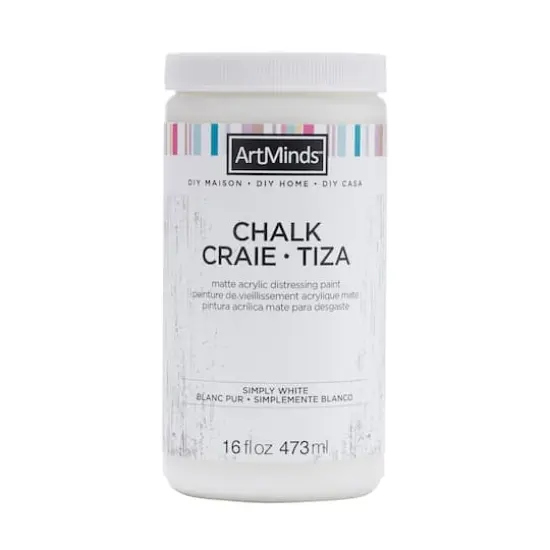 DIY Home Chalk Distressing Paint by ArtMinds&reg;, 16oz. Simply White {1}