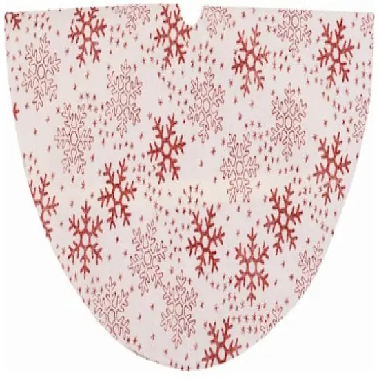 20" White & Red Glitter Snowflake Mini Tree Skirt {3}