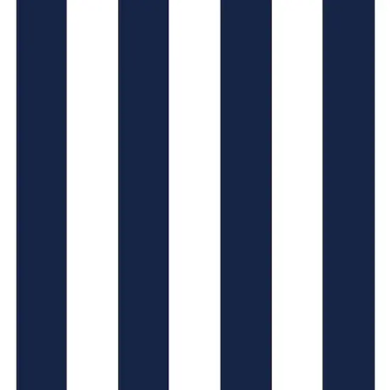 Navy/White Medium Stripe Matte Satin {1}