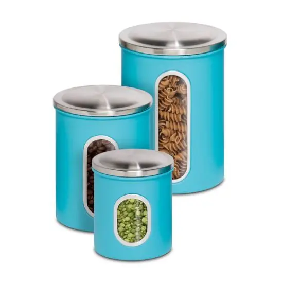 Honey Can Do Turquoise Kitchen Storage Canisters, 3 Pieces {4}