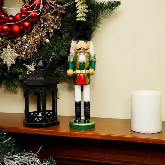 14" Wooden Cymbalist Nutcracker {4}