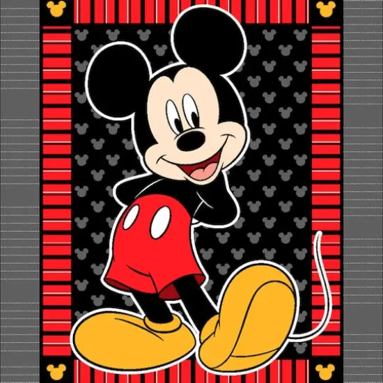 Disney Mickey Stripe & Dots No Sew Fleece Throw Kit {1}