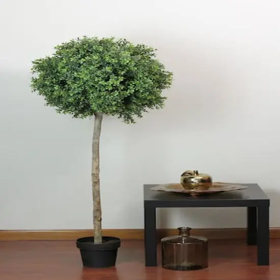 5ft Two Tone Green Artificial Murraya Ball Potted Topiary {5}