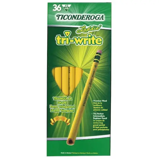 Ticonderoga&reg; Laddie&reg; Tri-Write&trade; Intermediate Size No. 2 Pencils with Eraser, 36 Pack {1}