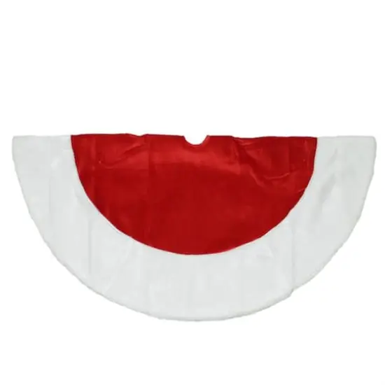 48" Red & White Velveteen Tree Skirt {3}