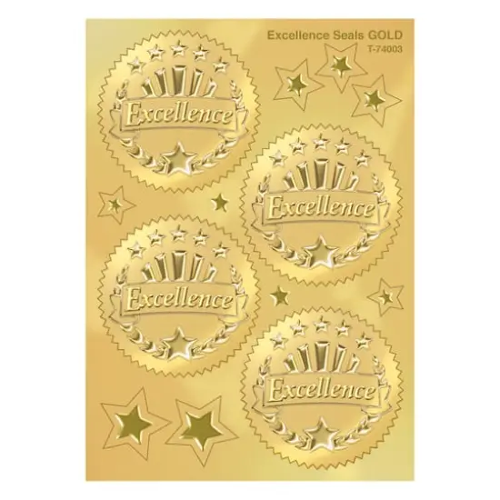 Trend Enterprises Gold Excellence Award Seals Stickers, 6 Packs {1}