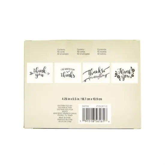 Assorted Black Thank You Cards & Envelopes by Recollections&trade;, 4.25" x 5.5" {4}