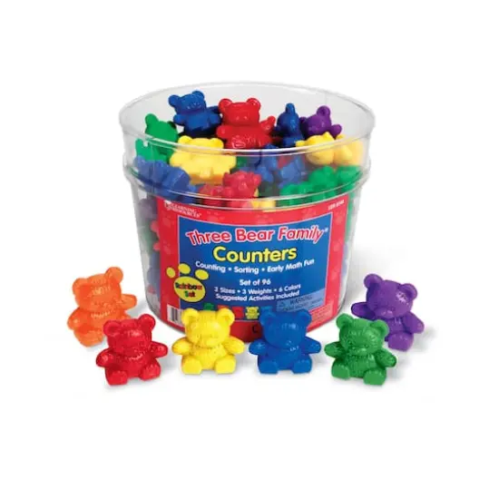 3 Sizes Bear Family&reg; Rainbow&trade; Counters Set, Pack of 96 {3}