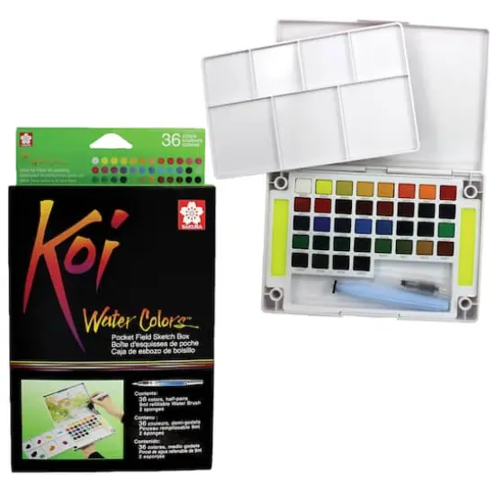 Koi&reg; Water Colors&trade; Pocket Field Sketch Box, 36 Colors {1}