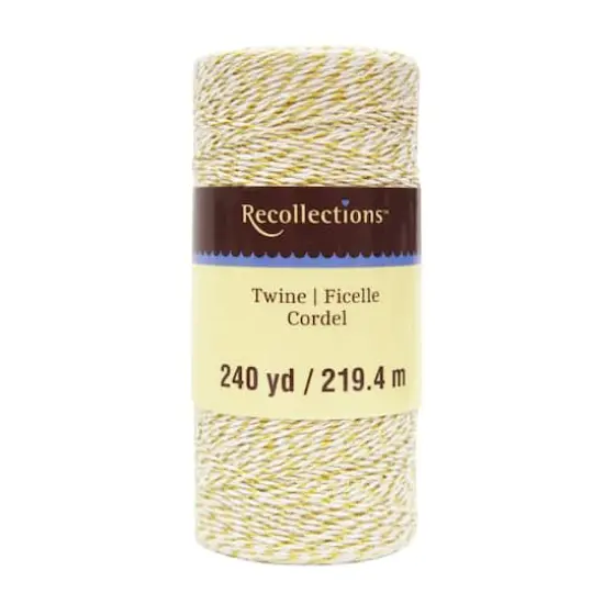 Metallic Gold & White Twine Spool By Recollections&trade; {1}