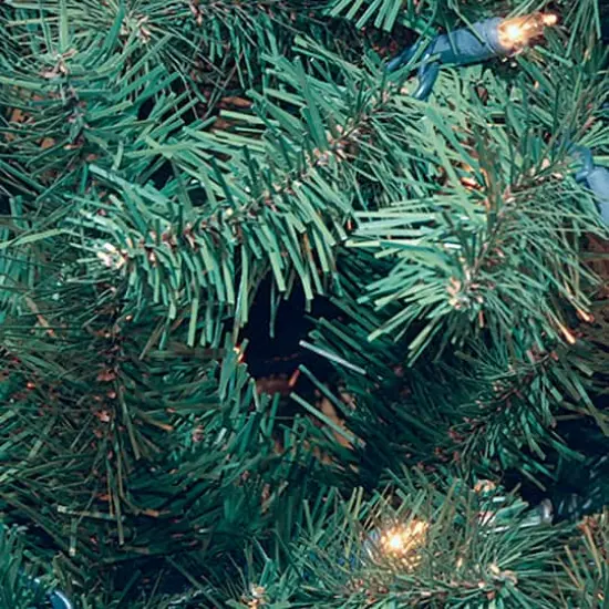 7.5 ft. Pre-lit Hinged North Valley Spruce Blue Medium Artificial Christmas Tree, Multicolor Lights {3}