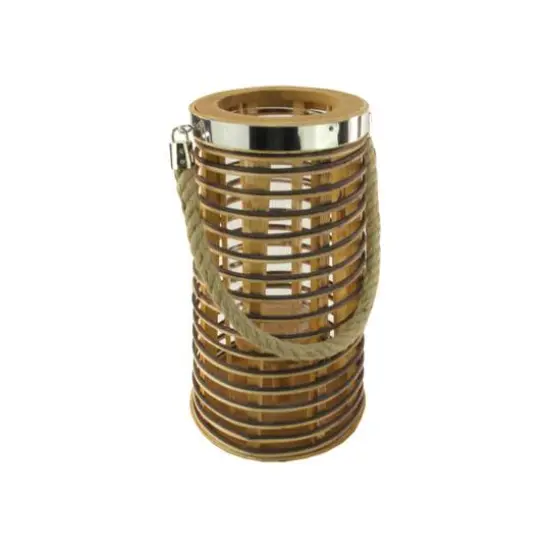 12.75" Rustic Chic Rattan Candle Holder Lantern {1}