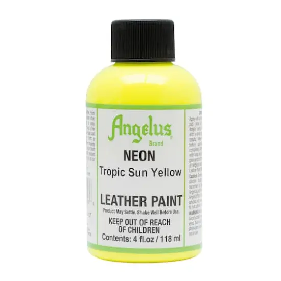 Angelus&reg; Neon Leather Paint, 4oz. Tropic Sun Yellow {1}