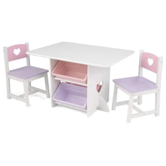 KidKraft White Heart Table & Chair Set {1}