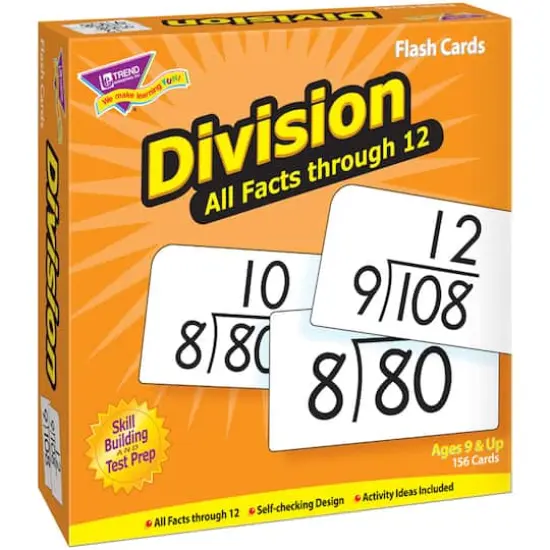 Trend Enterprises&reg; 3&rdquo; x 6&rdquo; Division Math 0-12 All Facts Skill Drill Flash Cards {5}